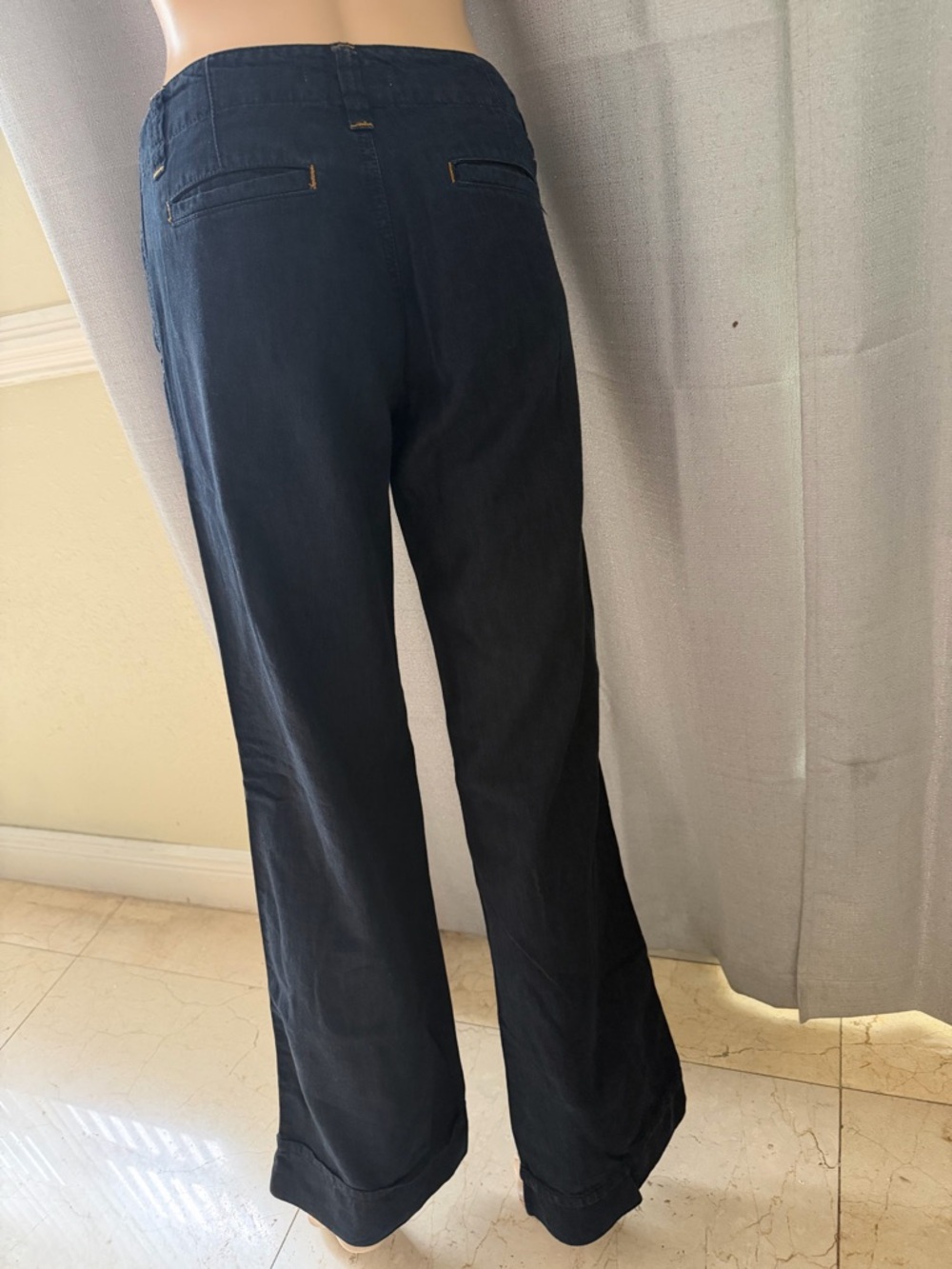 High-Waist Wide Leg Navy Pants size 3 small - Picture 3 of 6